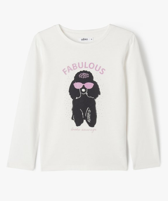 Tee-shirt à manches longues avec inscription fille vue1 - 1E PRIX BY GEMO - GEMO