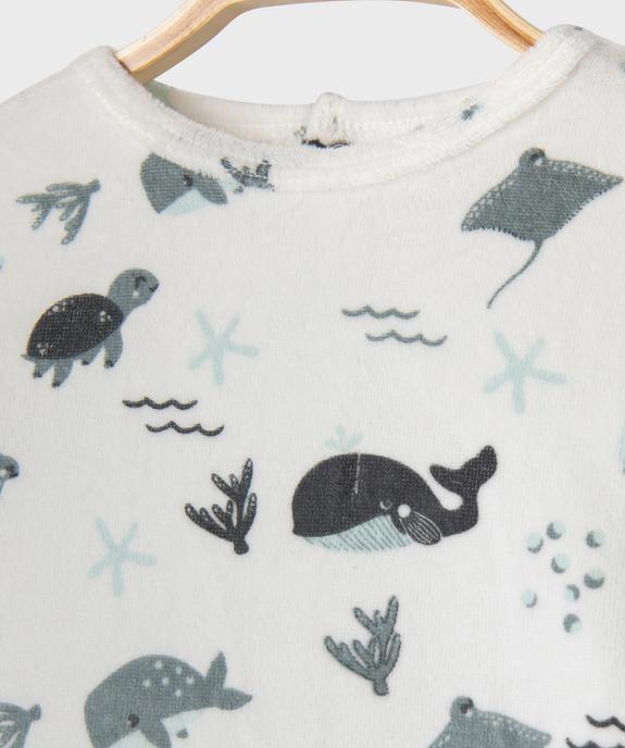 Pyjama en velours avec motifs marins bébé vue2 - GEMO 4G BEBE - GEMO