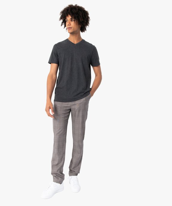 Pantalon homme à motif Prince de Galles vue5 - GEMO (HOMME) - GEMO