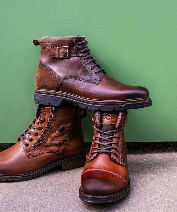 Boots dessus cuir avec boucle à la cheville homme - Tanéo vue6 - TANEO - GEMO