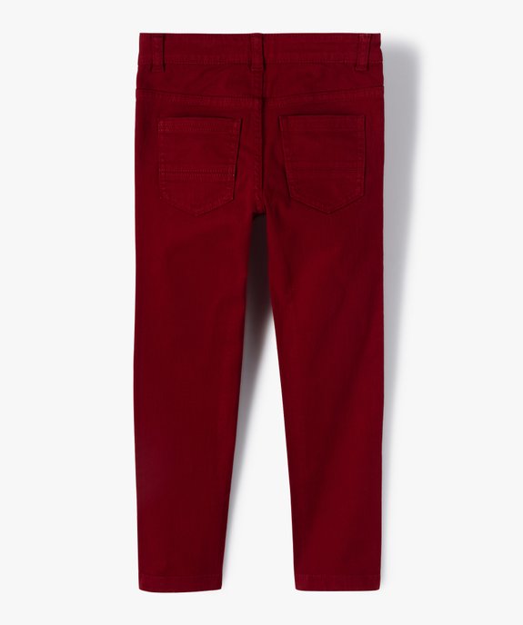 Pantalon garçon uni coupe Slim extensible  vue3 - GEMO 4G GARCON - GEMO