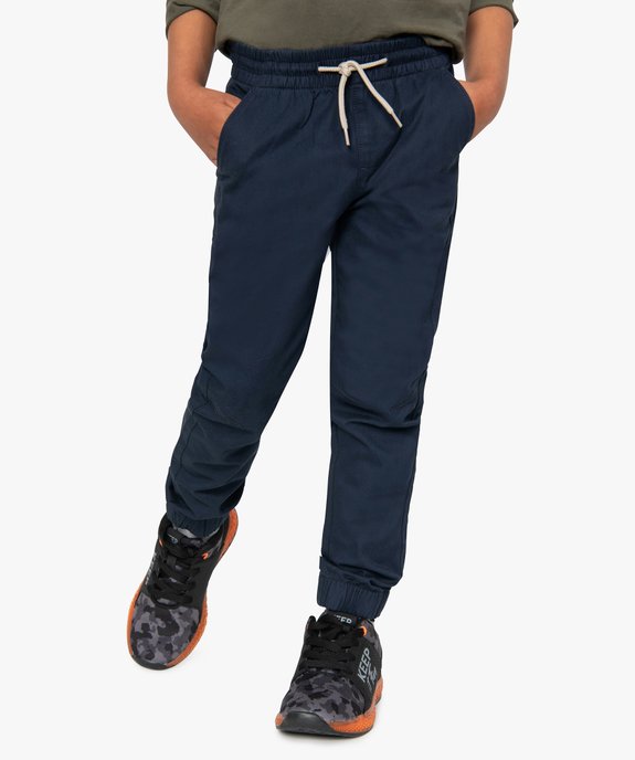 Pantalon garçon avec taille et chevilles élastiquées vue1 - GEMO (ENFANT) - GEMO