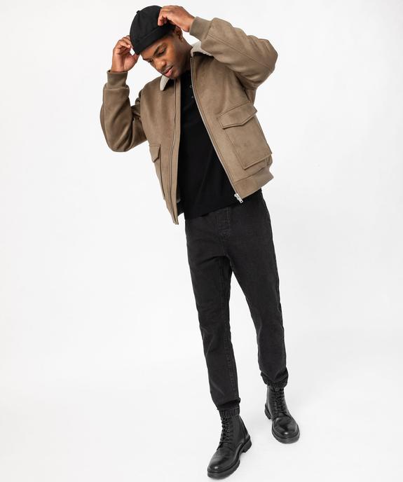 Blouson en velours avec doublure fourrure imitation homme vue5 - GEMO (HOMME) - GEMO