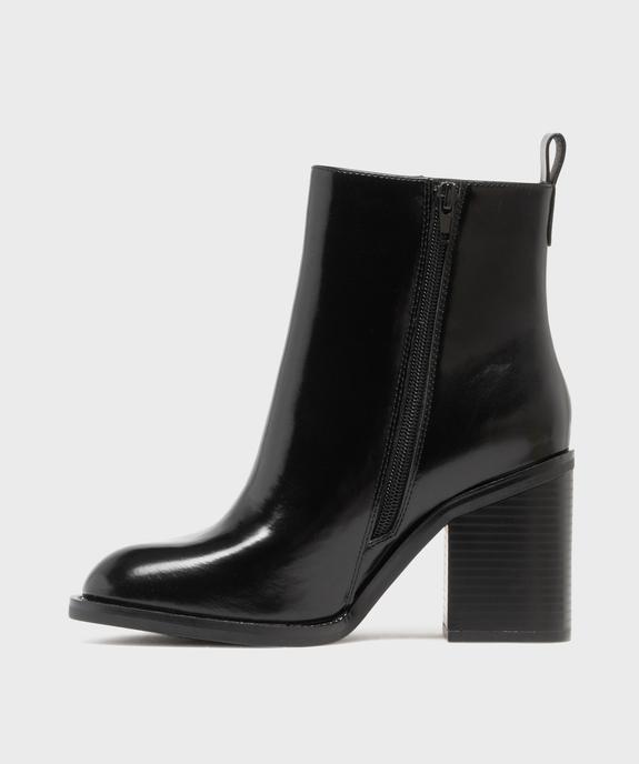 Boots à talon large et bout rond unies femme vue3 - FOLLOW ME - GEMO