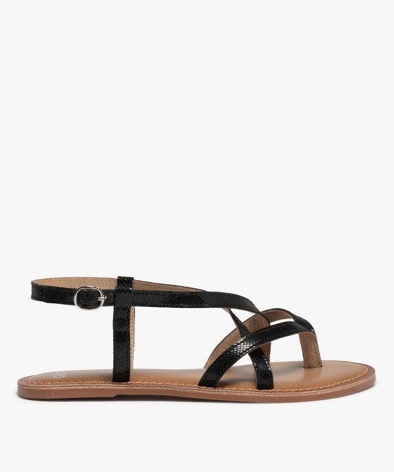 Sandales plates avec fines brides en cuir femme vue1 - FOLLOW ME - GEMO