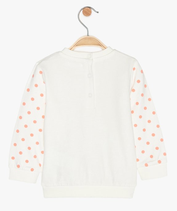 Sweat bébé fille à motifs en coton biologique vue2 - GEMO 4G BEBE - GEMO
