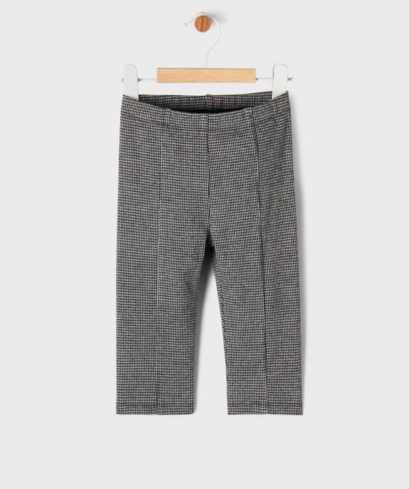 Pantalon en maille épaisse et extensible motif pied-de-poule bébé fille vue1 - GEMO(BEBE DEBT) - GEMO