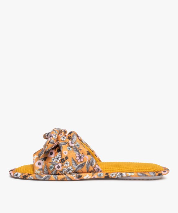 Chaussons femme mules ouvertes en tissu imprimé vue3 - GEMO(HOMWR FEM) - GEMO