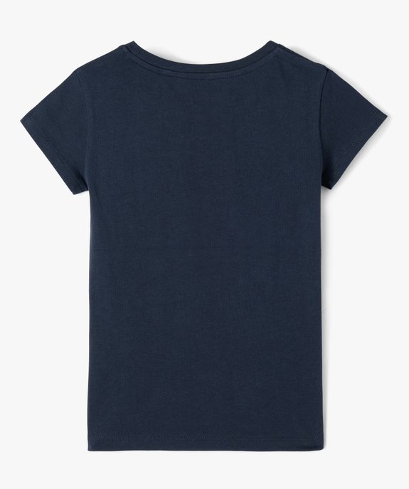 Tee-shirt fille à manches courtes à motif pailleté vue3 - GEMO (ENFANT) - GEMO