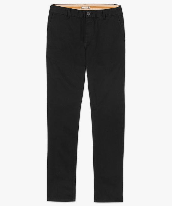 Pantalon droit uni avec ceinture marron vue4 - GEMO (CASUAL) - GEMO