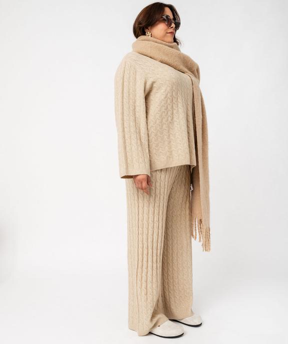 Pull torsadée en laine femme grande taille vue5 - GEMO (G TAILLE) - GEMO