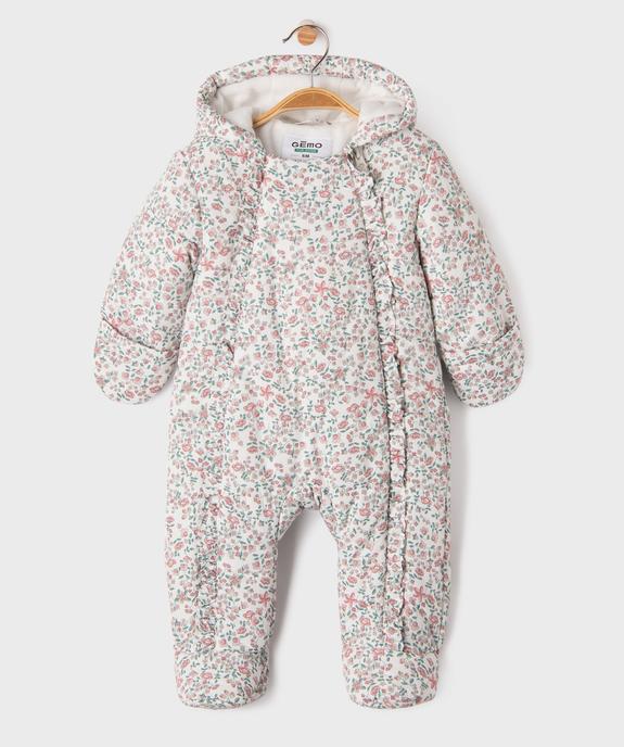 Combinaison pilote bébé fille avec double zip vue1 - GEMO(BB COUCHE) - GEMO