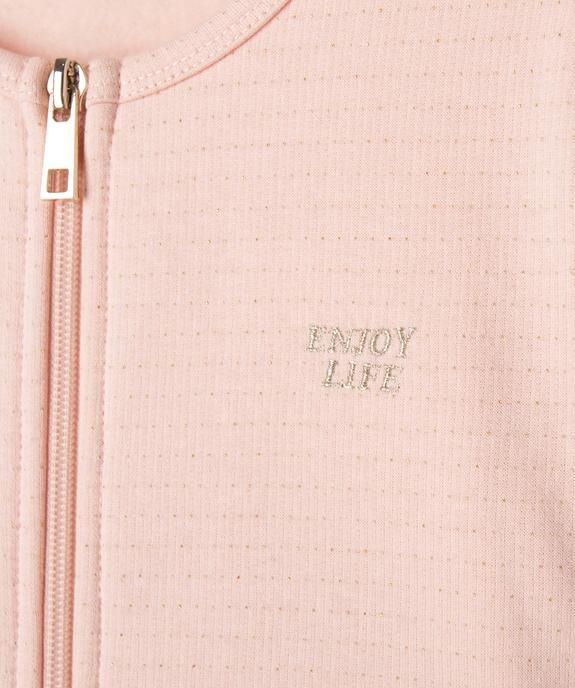 Sweat zippé à col rond avec motifs pailletés fille vue2 - GEMO (ENFANT) - GEMO