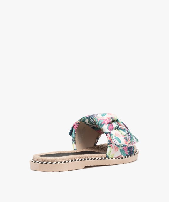 Mules de piscine femme à bandeau en toile imprimée vue4 - GEMO (PLAGE) - GEMO