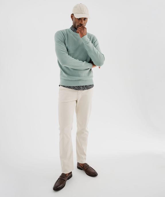 Pull en tricot perlé en coton homme vue4 - GEMO (HOMME) - GEMO