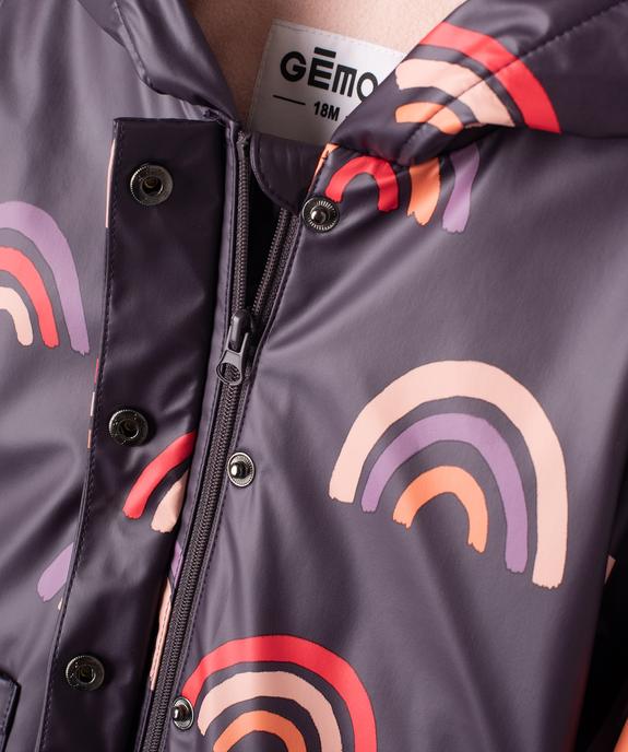 Imperméable bébé fille à motif coeurs doublé polaire vue3 - GEMO(BEBE DEBT) - GEMO