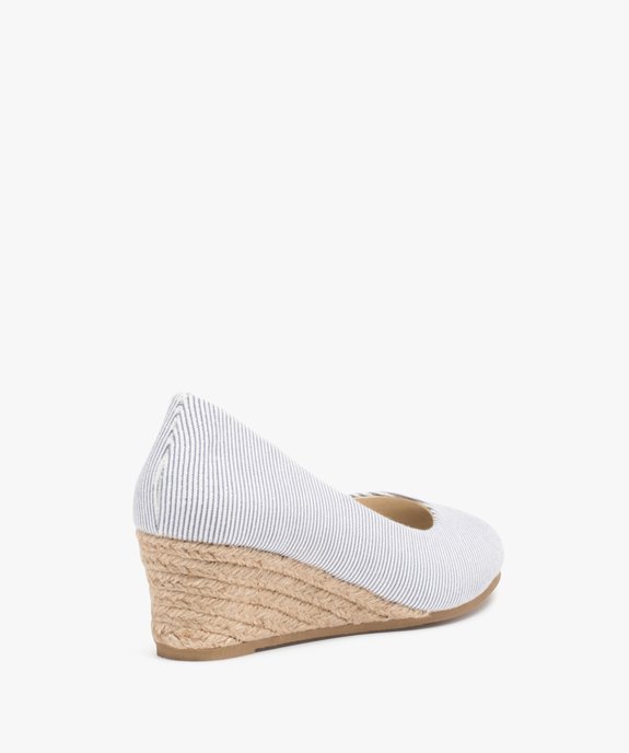 Escarpins femme en toile et talon compensé en corde vue4 - GEMO(URBAIN) - GEMO