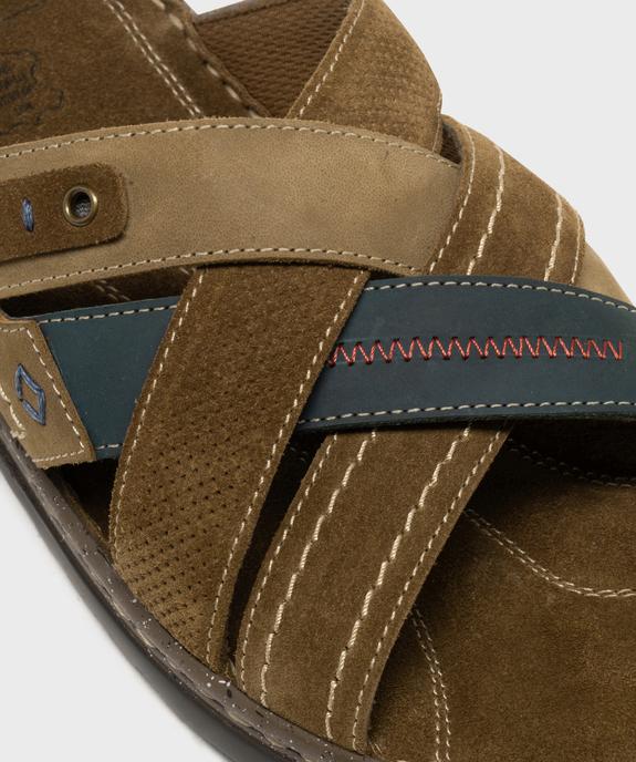 Mules en cuir à brides croisées homme - g'flex vue6 - G'FLEX - GEMO