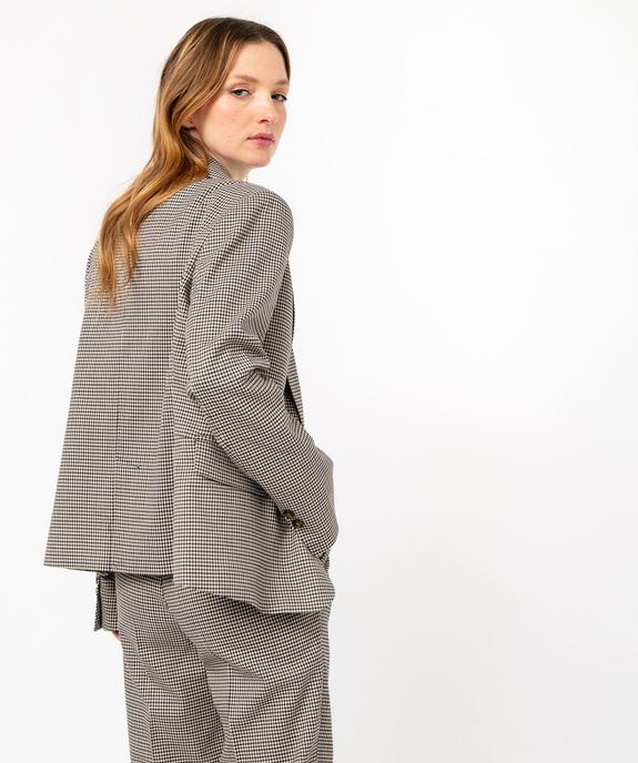 Veste blazer à carreaux fermeture un bouton femme vue3 - GEMO(FEMME PAP) - GEMO
