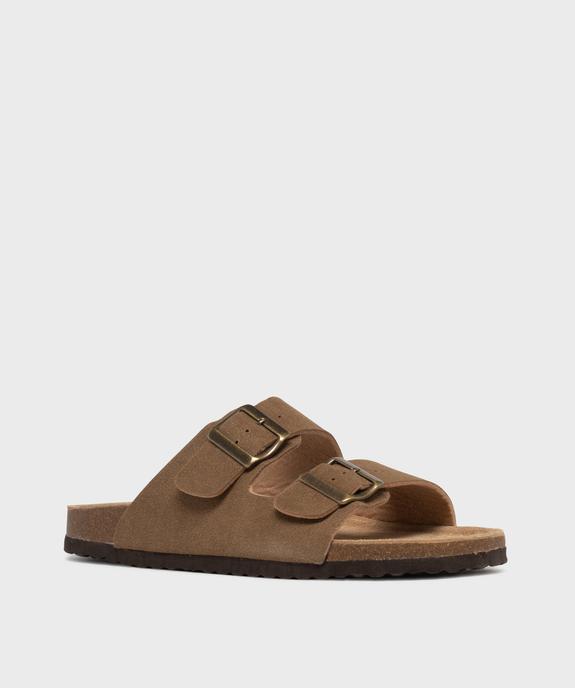 Mules à larges brides avec semelle intérieure cuir homme - Urban Steps vue2 - URBAN STEPS - GEMO