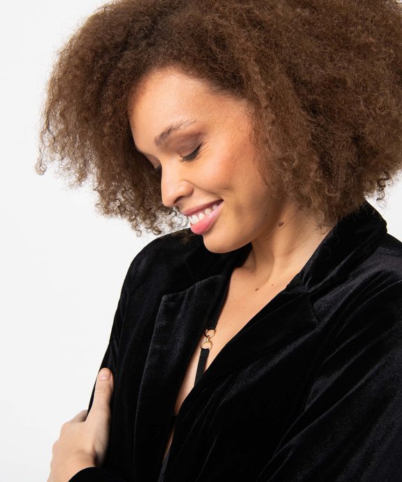 Blazer femme en velours porté ouvert vue2 - GEMO(FEMME PAP) - GEMO