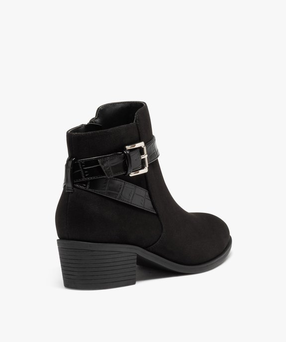 Boots femme unies à talon carré bride avec boucle fantaisie vue4 - GEMO (CASUAL) - GEMO
