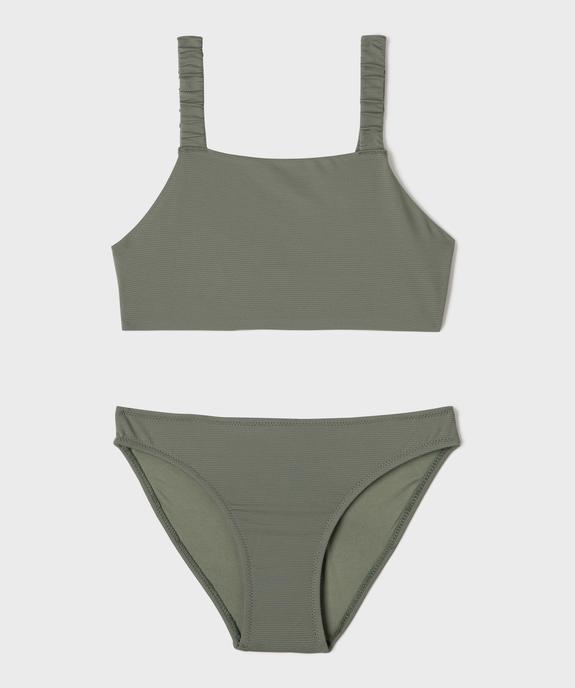 Maillot de bain 2 pièces en maille texturée fille vue1 - GEMO (JUNIOR) - GEMO