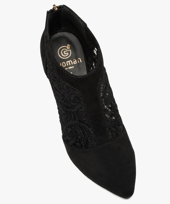 Low boots à talons avec empiècement dentelle vue5 - GEMO(URBAIN) - GEMO