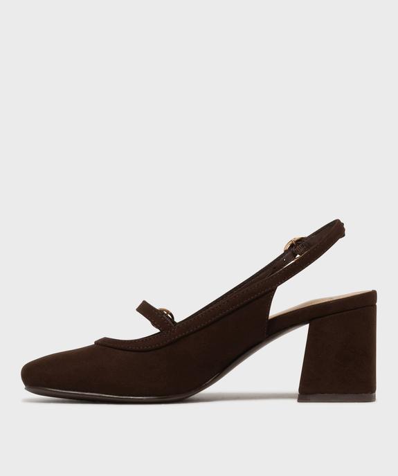 Escarpins slingback à bout carré femme - Follow Me vue3 - FOLLOW ME - GEMO