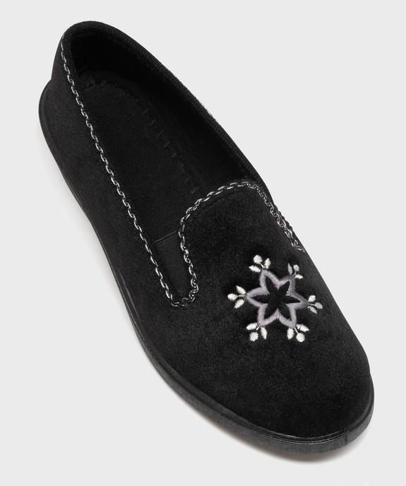 Chaussons enveloppants dessus velours motif fleur femme vue5 - G'FLEX GEMO FOR GOOD - GEMO