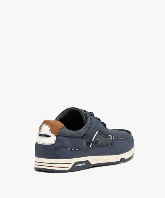 Chaussures bateau homme confort à lacets bicolores vue4 - GEMO (CONFORT) - GEMO