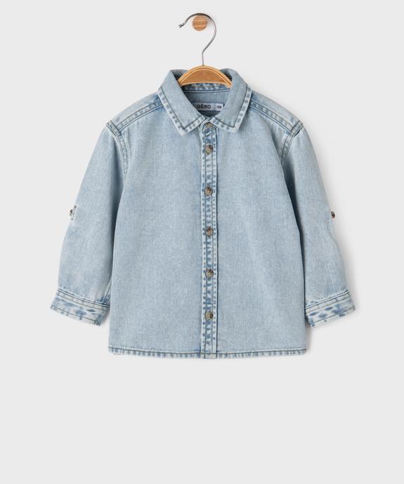 Chemise en jean avec manches retroussables bébé garçon vue1 - GEMO 4G BEBE - GEMO