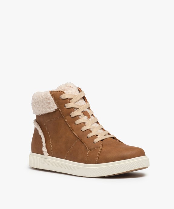 Baskets femme mid-cut unies à col sherpa vue2 - GEMO (SPORTSWR) - GEMO