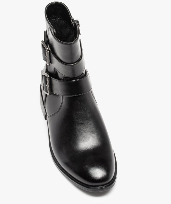 Boots femme unies style motard chic avec brides décoratives vue6 - GEMO (CASUAL) - GEMO