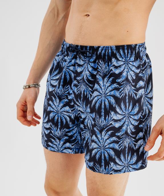 Short de bain à motif palmiers avec taille ajustable homme vue2 - GEMO 4G HOMME - GEMO