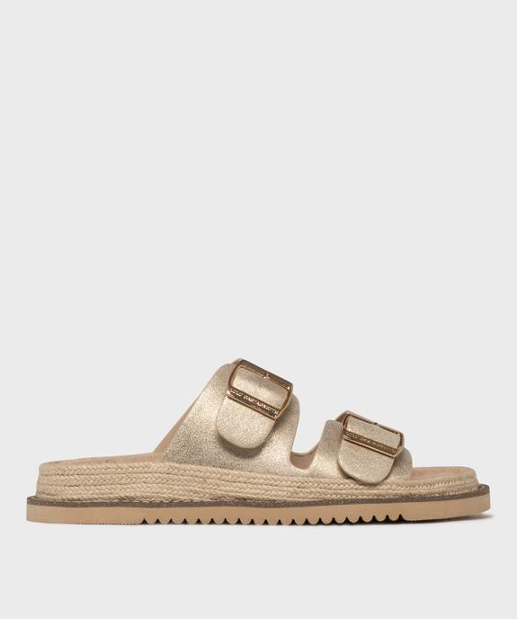 Mules à petit talon compensé et larges brides brillantes femme - LuluCastagnette vue1 - LULUCASTAGNETTE - GEMO