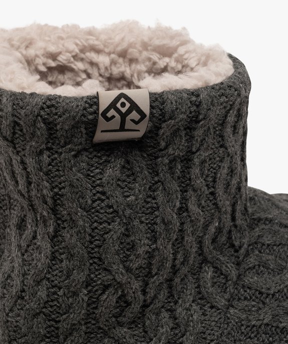 Chaussons bottillons en maille torsadée doublés peluche homme vue6 - GEMO(HOMWR FEM) - GEMO