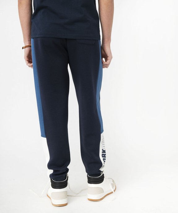 Jogging en maille à bandes contrastantes homme vue3 - GEMO (HOMME) - GEMO