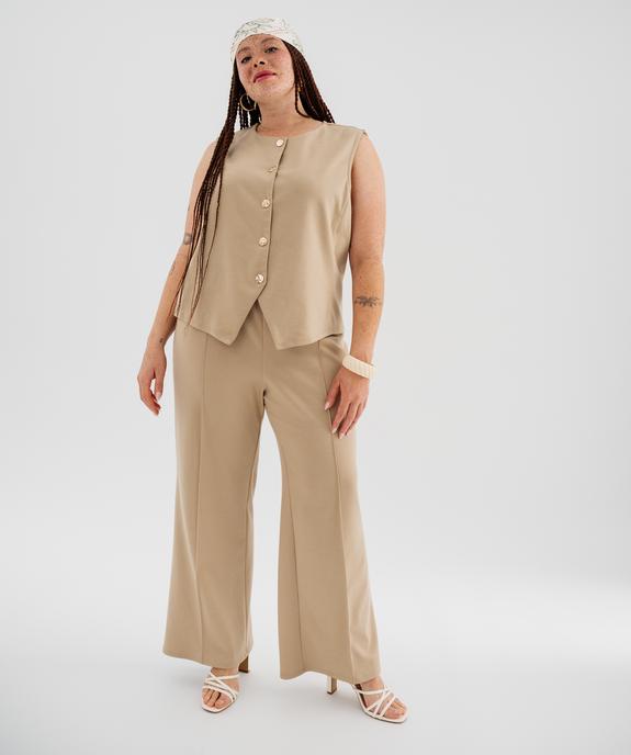 Gilet de costume sans manches en maille milano à boutons dorés femme grande taille vue5 - GEMO (G TAILLE) - GEMO