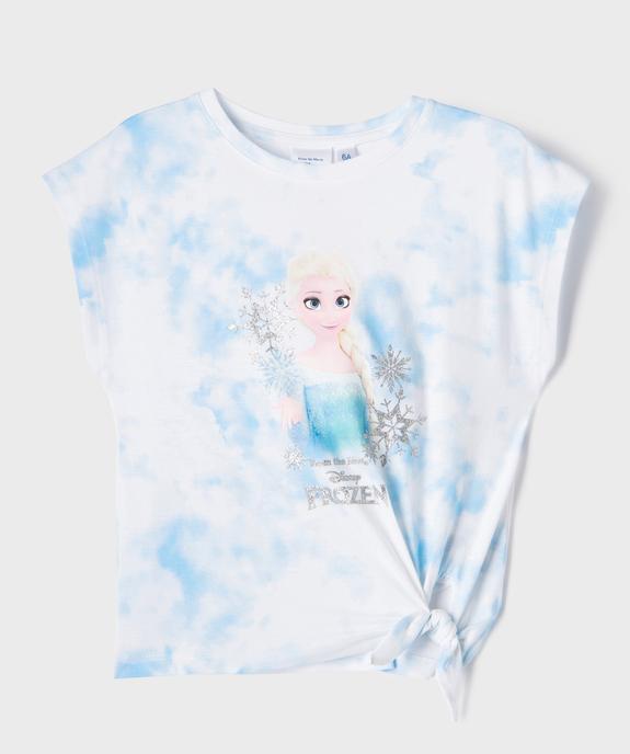 Tee-shirt manches courtes loose tie-and-dye imprimé fille - La Reine des Neiges vue1 - REINE DES NEIGE - GEMO