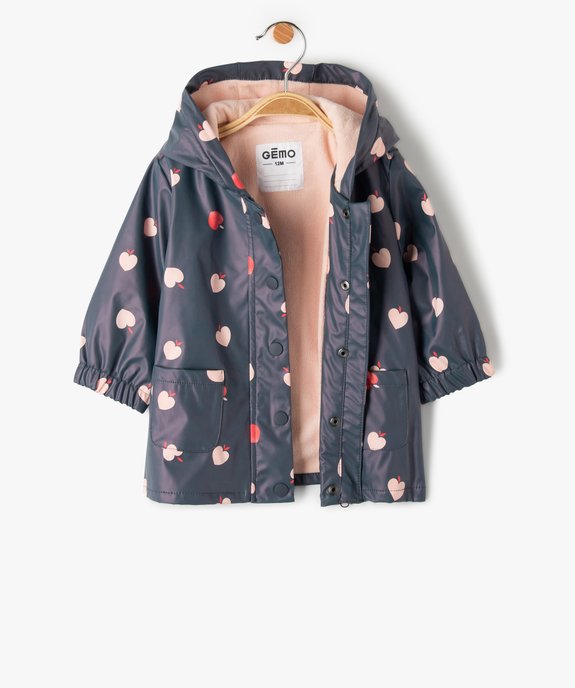 Imperméable bébé fille à motif coeurs doublé polaire vue2 - GEMO(BEBE DEBT) - GEMO