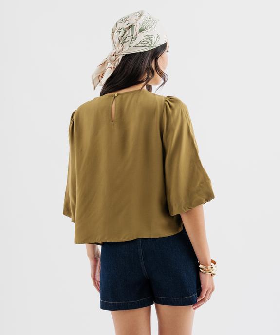 Blouse manches 3/4 avec empiècement brodé femme vue4 - GEMO(FEMME PAP) - GEMO