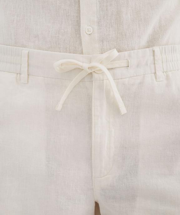 Bermuda en lin et coton coupe regular homme vue2 - GEMO 4G HOMME - GEMO