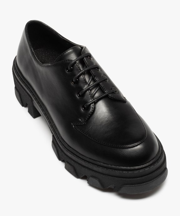 Derbies femme unis à semelle épaisse et crantée vue5 - GEMO (CASUAL) - GEMO