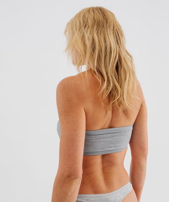 Soutien-gorge bandeau avec coussinets amovibles vue9 - GEMO 4G FEMME - GEMO