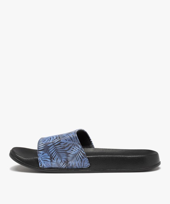 Mules de piscine homme imprimées feuilles vue3 - GEMO (PLAGE) - GEMO