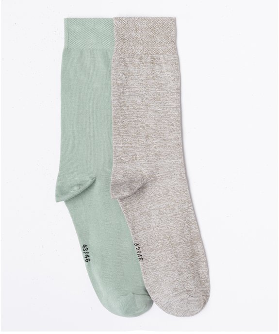Chaussettes hautes en coton stretch homme (lot de 2) vue1 - GEMO(HOMWR HOM) - GEMO
