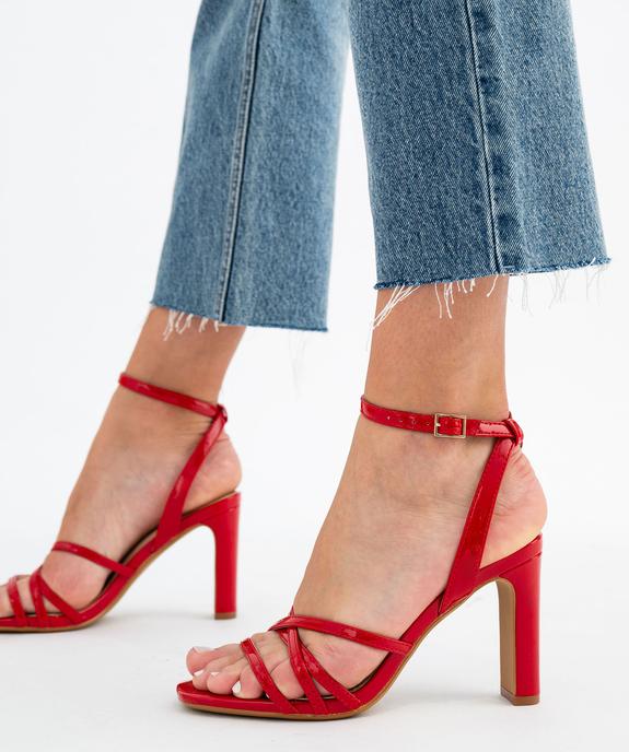 Sandales à talon haut et fines brides vernies femme  vue1 - FOLLOW ME - GEMO