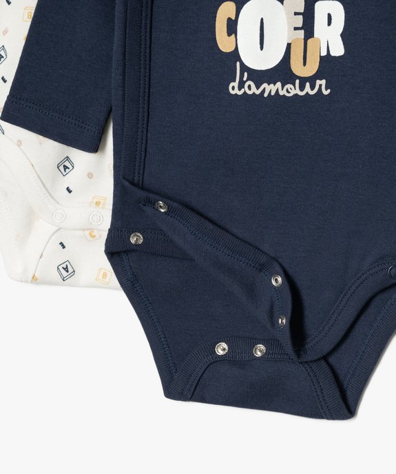 Body manches longues et fermeture devant croisée bébé (lot de 3) vue6 - GEMO 4G BEBE - GEMO
