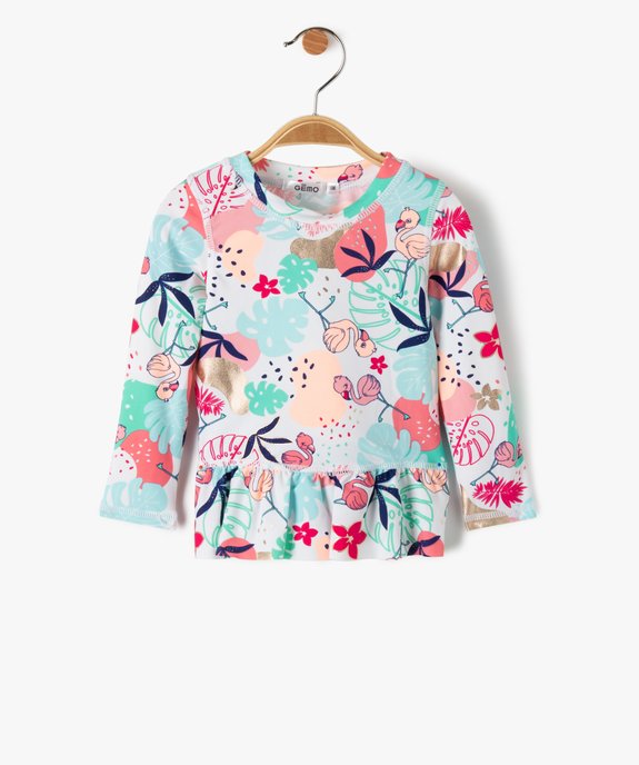 Tee-shirt anti UV bain bébé fille à motifs fleuris vue2 - GEMO(BEBE DEBT) - GEMO